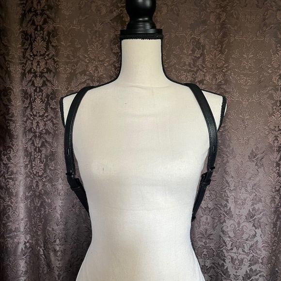 KARA Backpack Soft Black Pebble Leather and Bright Blue Dyed Hide/Fur - Picture 4 of 9